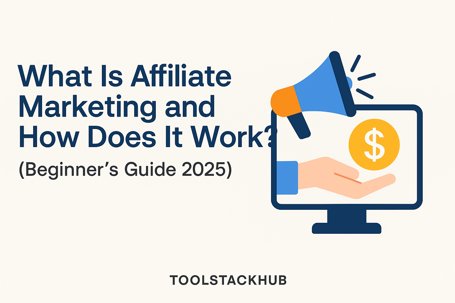Illustration representing affiliate marketing workflow for beginners